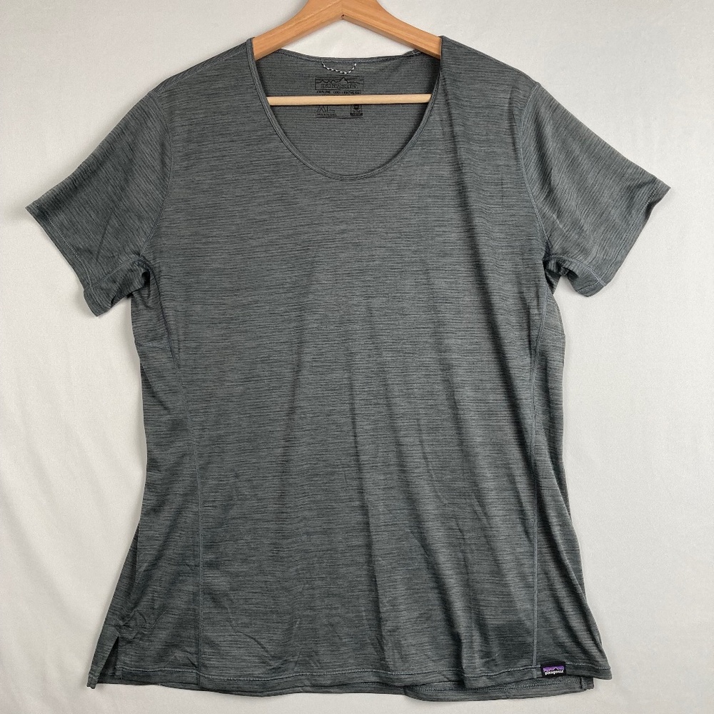Patagonia Capilene Cool Lightweight Shirt Top Women's XL Heather Gray Hiking